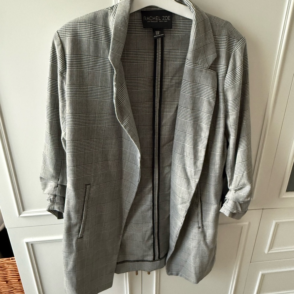 Rachel Zoe Black and White Checkered Blazer